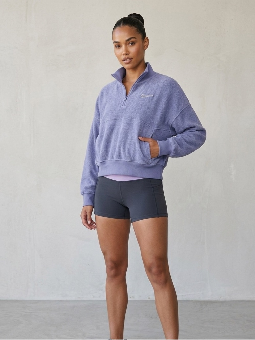 Nike Women's Lavender Quarter-Zip Fleece Pullover